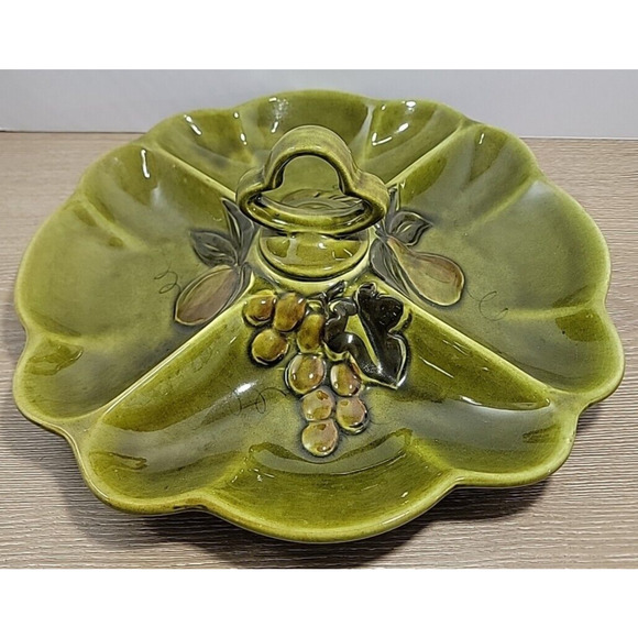 Los Angeles Pottery Tray Mid-Century Divided Tray Pottery Vegetable Dish VTG - Picture 2 of 12